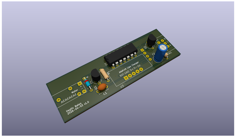 3d render of the board from KiCad