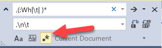 Make sure the regular expression icon/box is checked