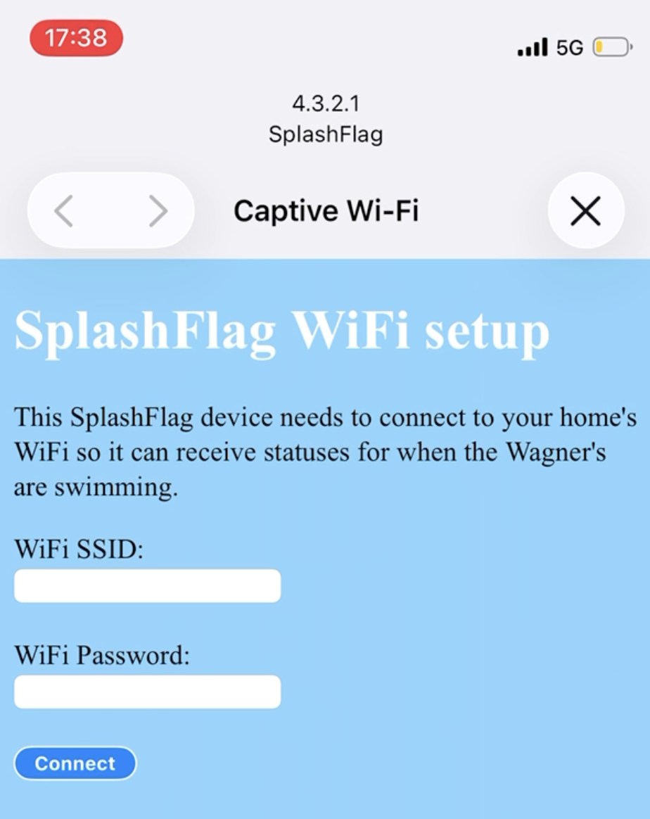 Screenshot of the Captive Portal