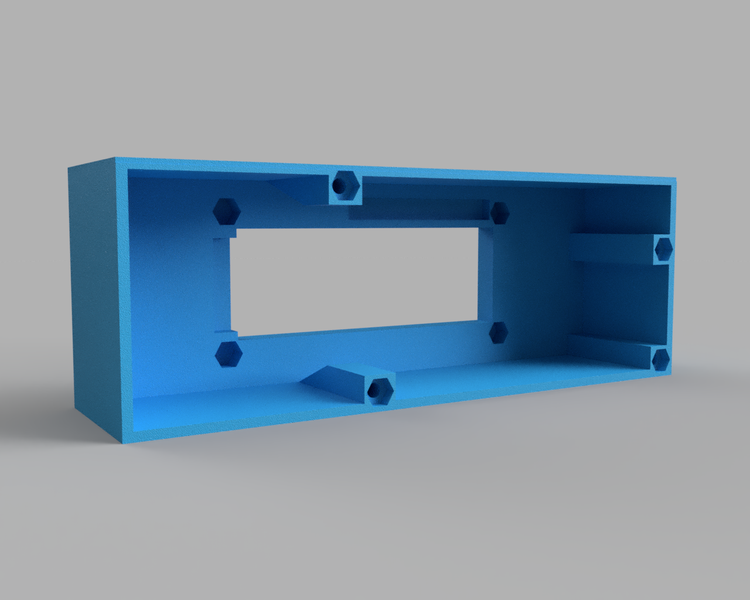 CAD design of the front panel from the back