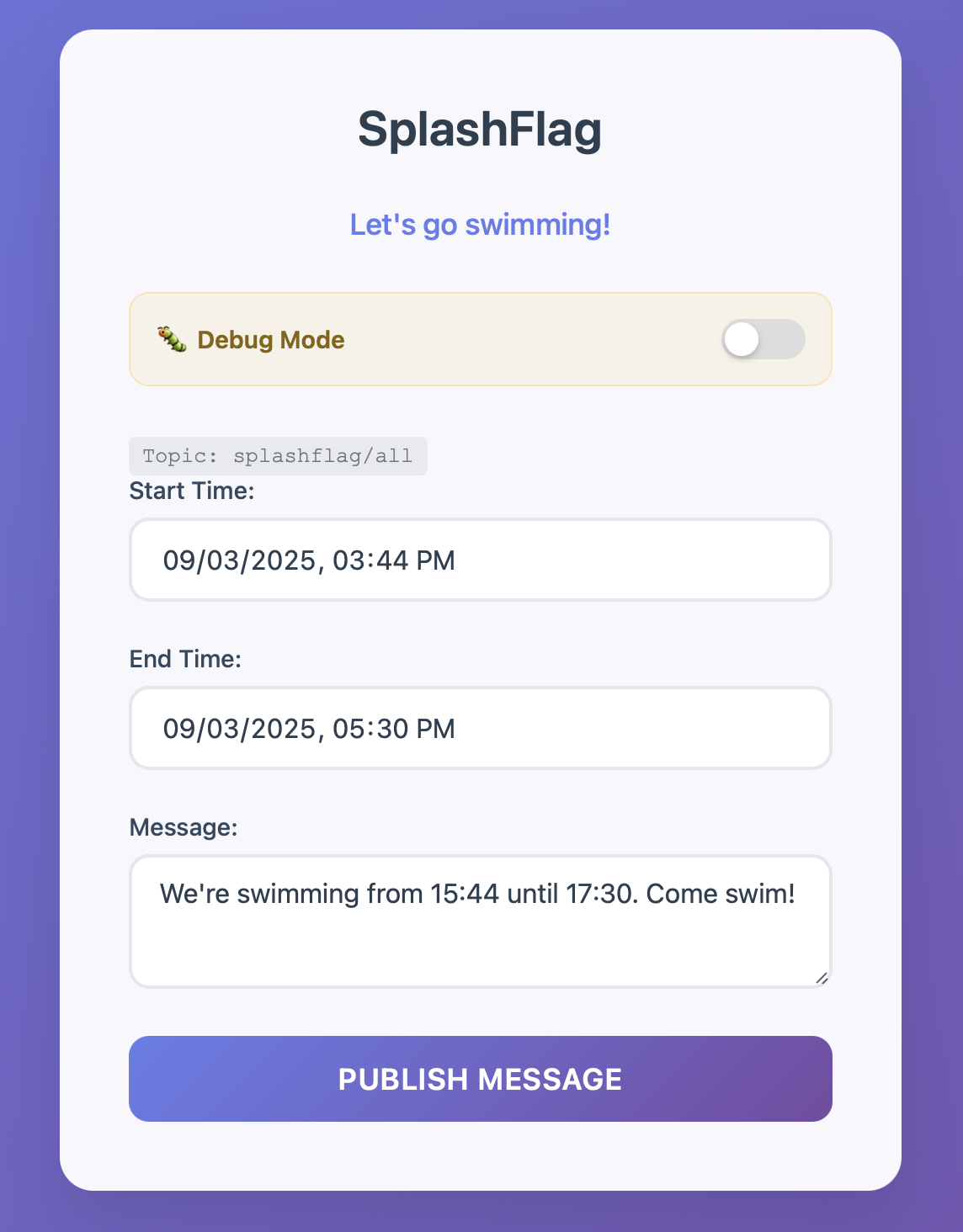SplashFlag web app