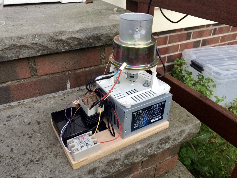 The home-made, Internet of Things (IoT) coffee roaster.